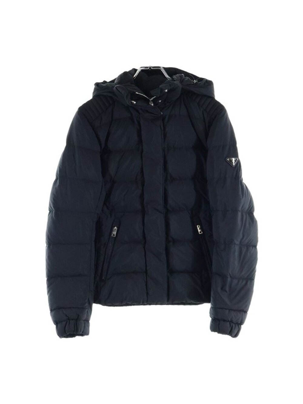 Prada Nylon Hood Down Jacket Black